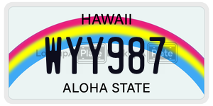 WYY987 license plate in Hawaii