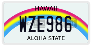WZE986  license plate in HI