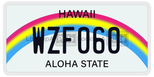 WZF060  license plate in HI