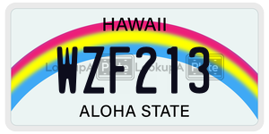 WZF213  license plate in HI