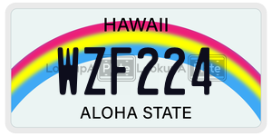 WZF224  license plate in HI