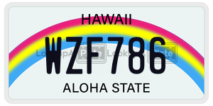 WZF786  license plate in HI