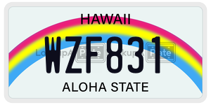 WZF831  license plate in HI
