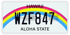 WZF847  license plate in HI