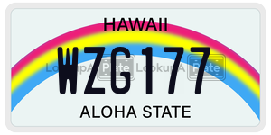 WZG177  license plate in HI