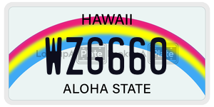 WZG660  license plate in HI