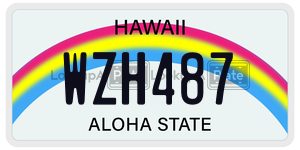 WZH487  license plate in HI