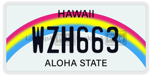 WZH663 license plate in Hawaii