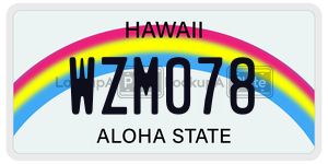 WZM078  license plate in HI