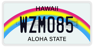 WZM085  license plate in HI