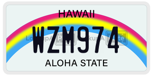 WZM974 license plate in Hawaii