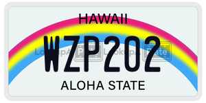 WZP202 license plate in Hawaii