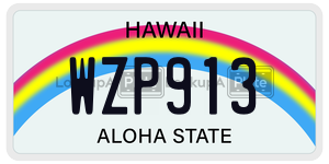 WZP913  license plate in HI