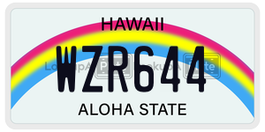 WZR644  license plate in HI