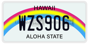 WZS906  license plate in HI