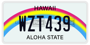 WZT439  license plate in HI