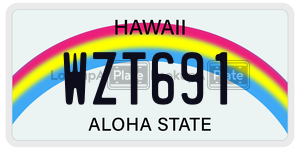 WZT691 license plate in Hawaii