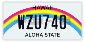 WZU740  license plate in HI