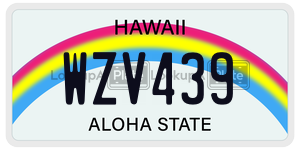 WZV439 license plate in Hawaii