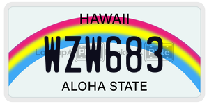 WZW683 license plate in Hawaii