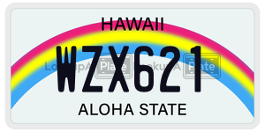 WZX621 license plate in Hawaii