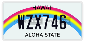 WZX746 license plate in Hawaii