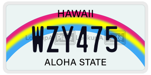 WZY475  license plate in HI