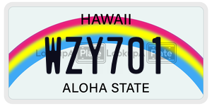 WZY701  license plate in HI