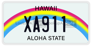 XA911 license plate in Hawaii