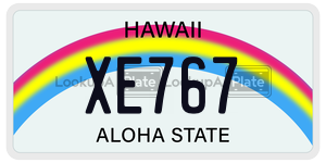 XE767 license plate in Hawaii