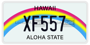 XF557  license plate in HI