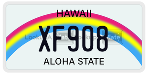XF908  license plate in HI