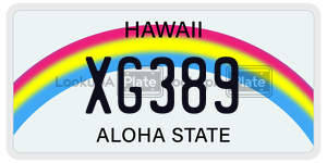 XG389  license plate in HI