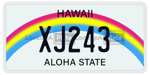 XJ243  license plate in HI