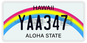 YAA347 license plate in Hawaii