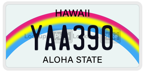 YAA390  license plate in HI
