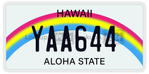 YAA644  license plate in HI