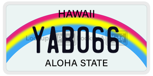 YAB066  license plate in HI