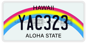 YAC323  license plate in HI