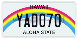 YAD070 license plate in Hawaii