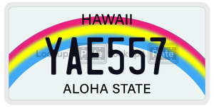 YAE557 license plate in Hawaii