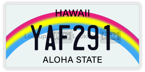 YAF291  license plate in HI