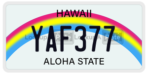 YAF377  license plate in HI