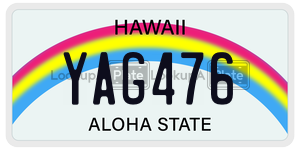 YAG476  license plate in HI