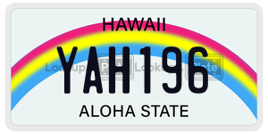 YAH196  license plate in HI
