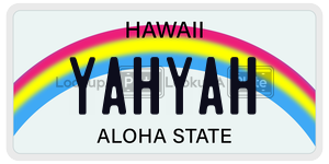 YAHYAH  license plate in HI