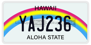 YAJ236  license plate in HI