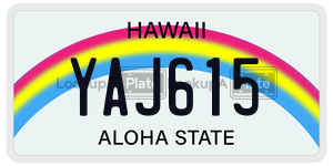 YAJ615  license plate in HI