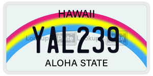 YAL239  license plate in HI
