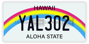 YAL302  license plate in HI
